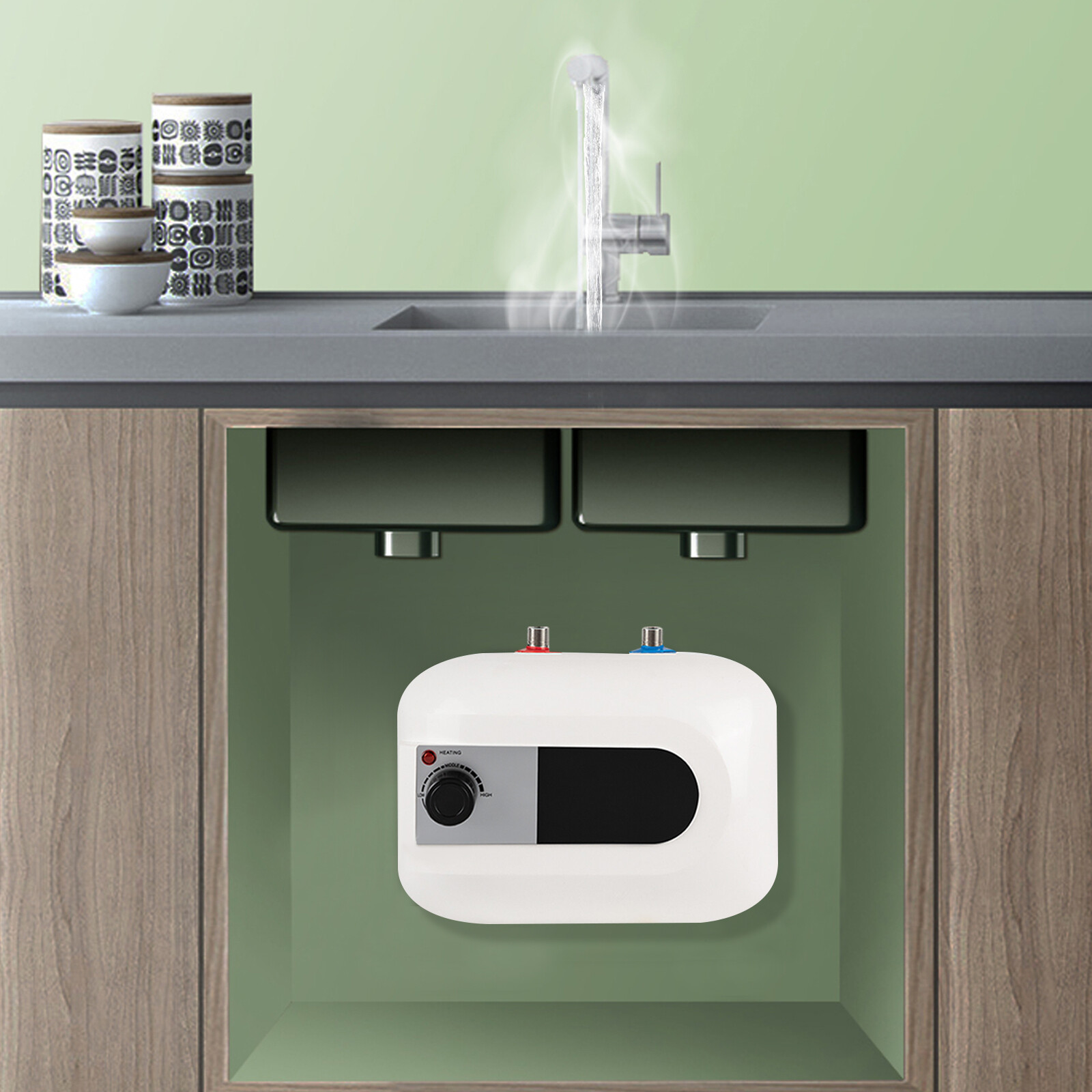 6L Electric Water Heater 1500W Kitchen  Hot Water Heater Mini-tank Heater