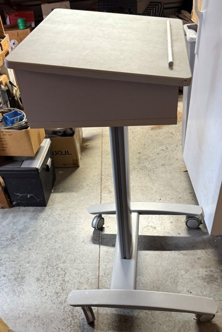 LUXOR Style Portable podium/Lectern with shelf and locking wheels