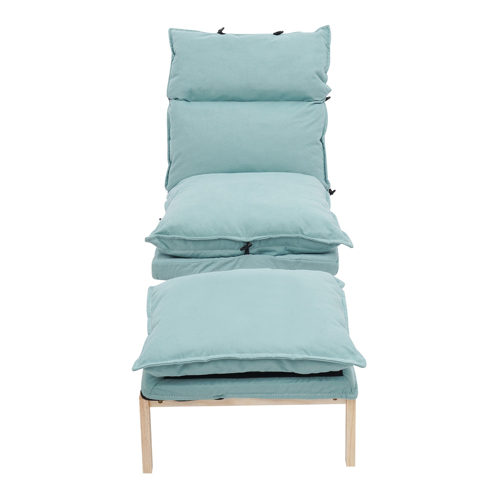 Leisure Balcony Adjustable Recliner Green Single Lazy Sofa Lounge Chair