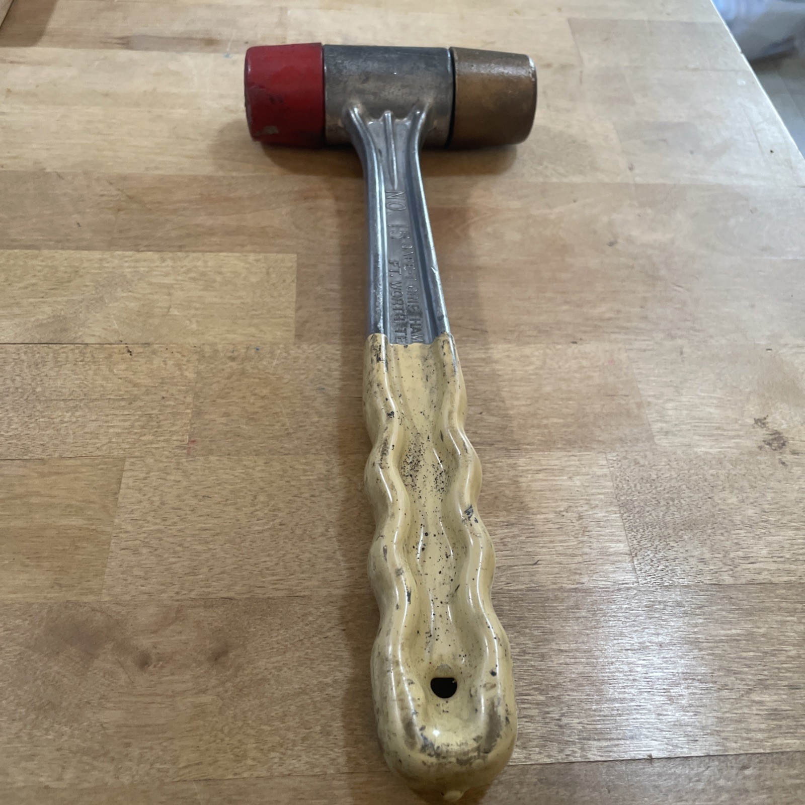 Vintage Safe-T-Grip No. 15 Hammer Ft Worth TX Non Sparking Soft Face