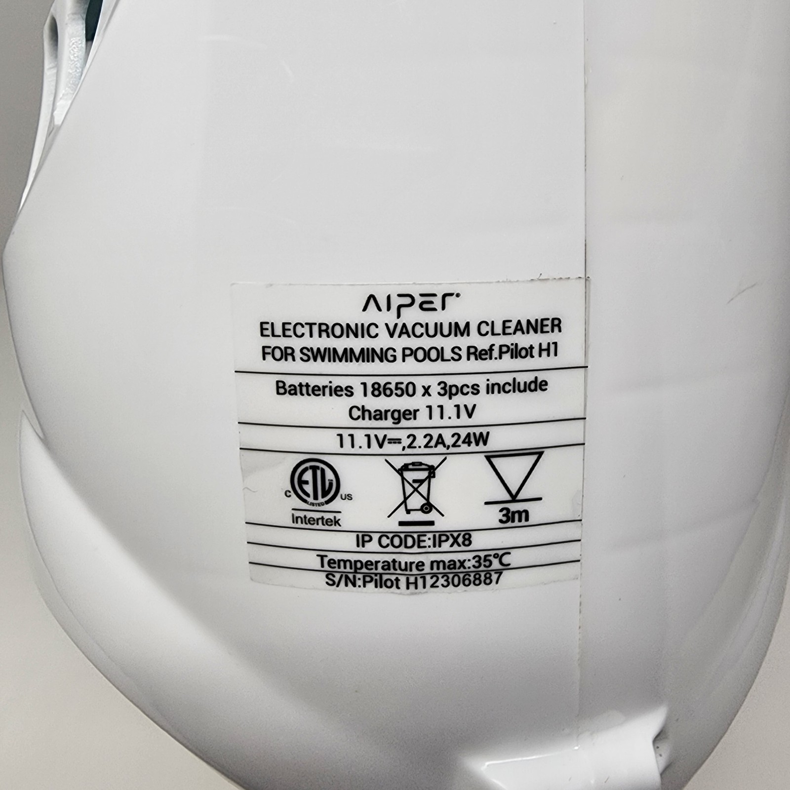 AIPER Pilot H1 Handheld Cordless Rechargeable Pool Vacuum Cleaner