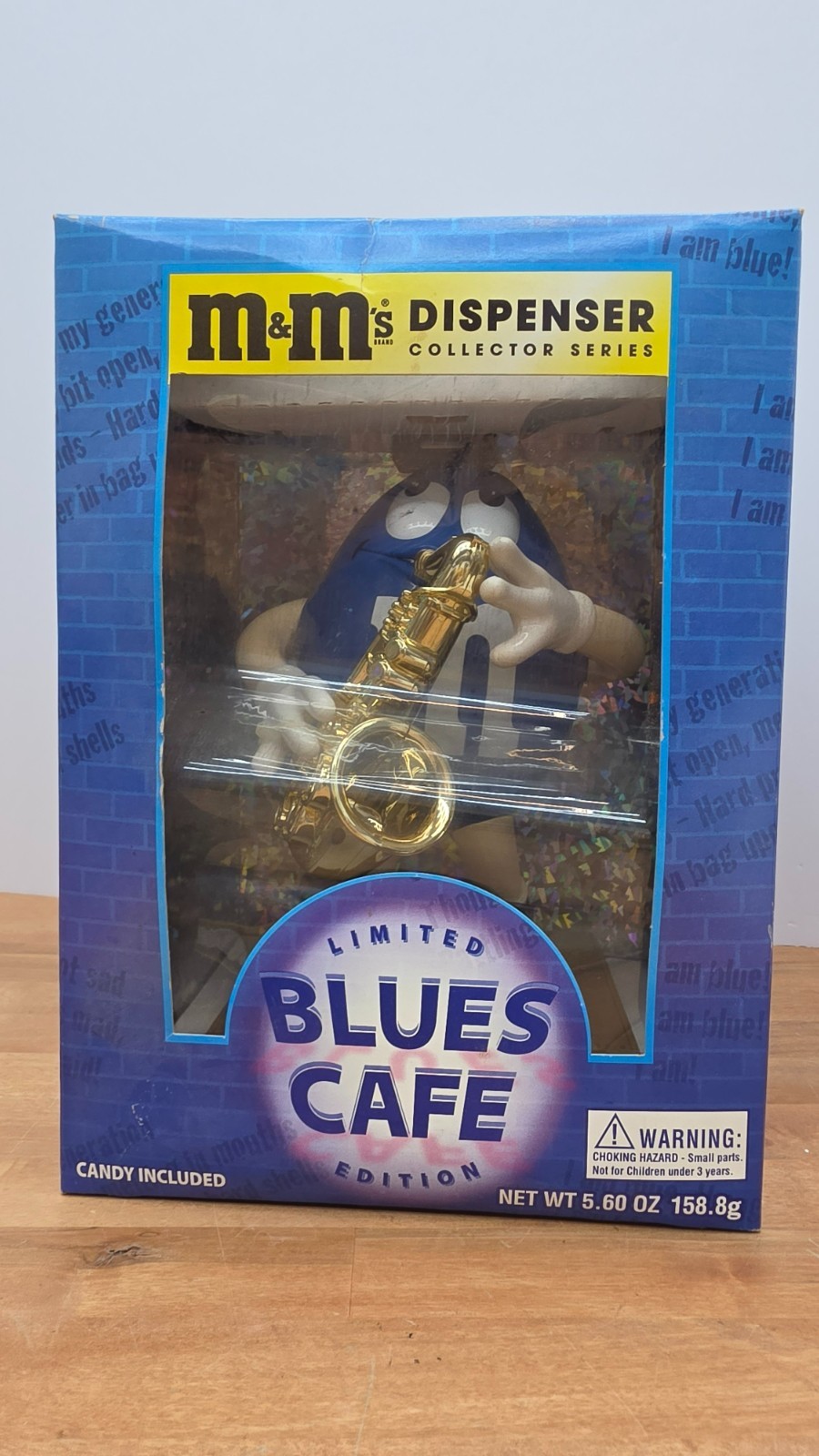 M&M Blues Café Limited Edition Blue The Saxophonist Collectible Candy Dispenser