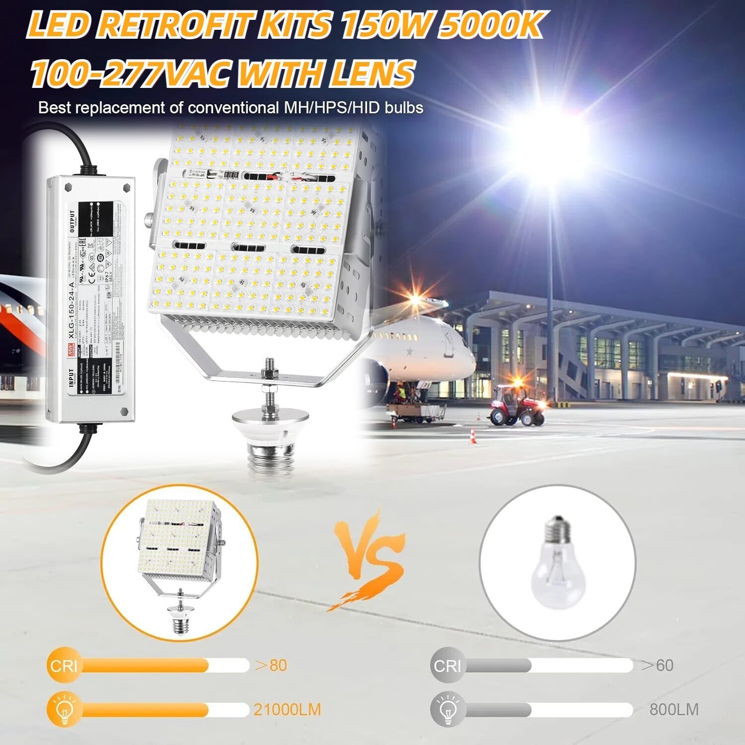 LED Retrofit Kits 150W 5000K ETL/DLC Industrial Grade LED Retrofit Street Light
