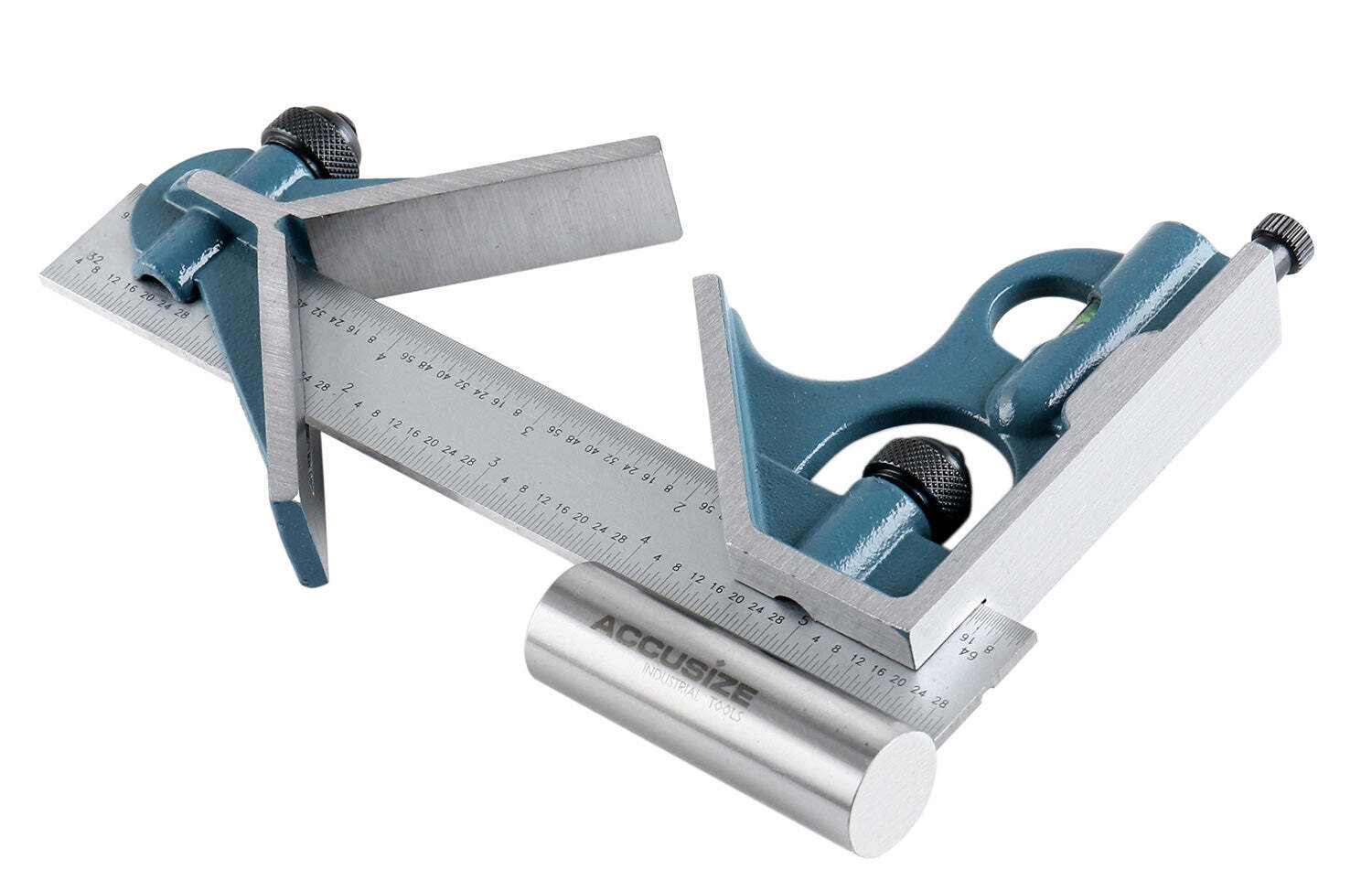 6" 3Pcs Combination Square Ruler Set Protractor Satin, 4R Graduation, #0000-8100