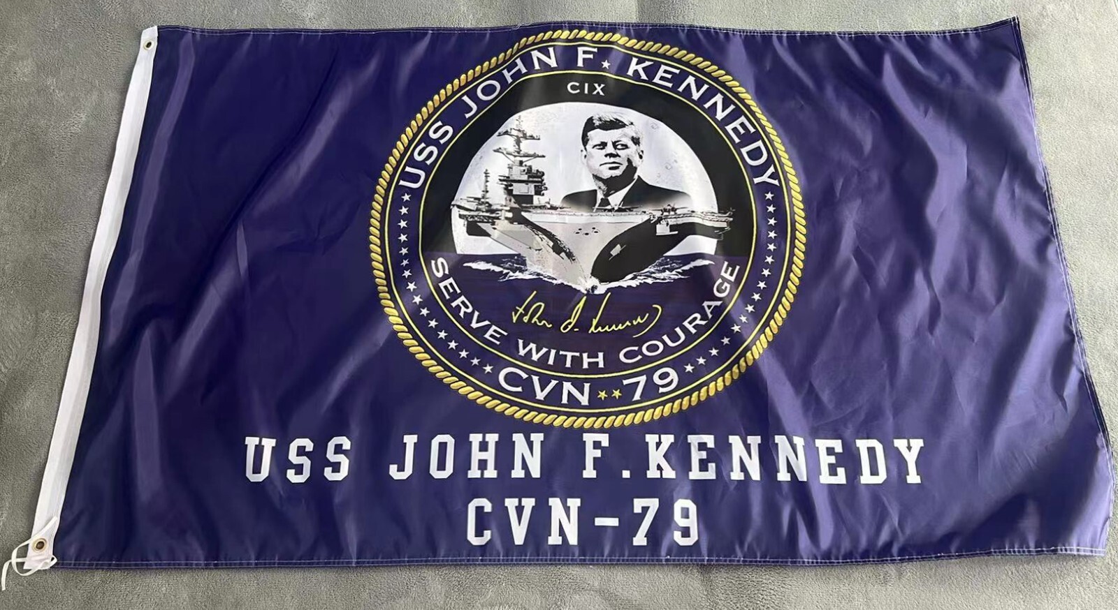 USN USS John F.Kennedy CVN-79  3x5 ft Single-Sided Flag Banner