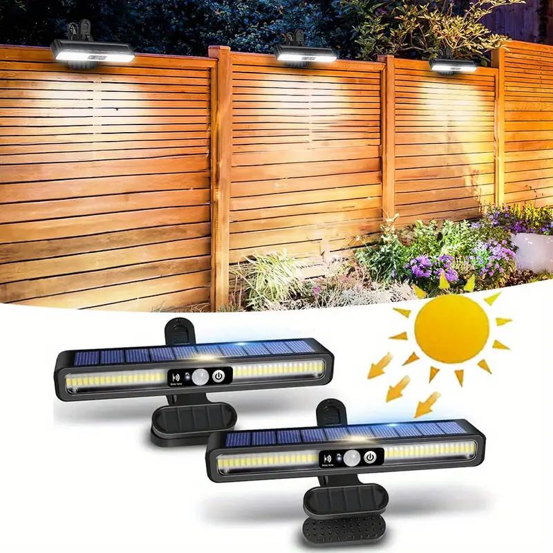 Solar Lights Outdoor Waterproof Tree Clip LED Motion Sensor Wall Fence Light 4pc