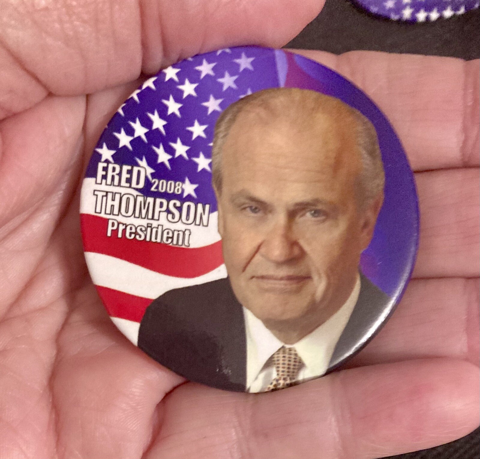 FRED THOMPSON 2008 Presidential Campaign Pin Back Button - 2 1/4”