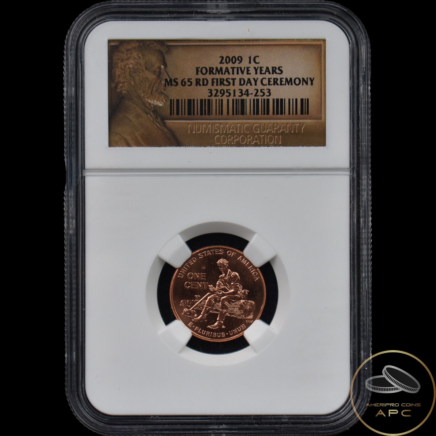 2009 Lincoln Cent Formative Years NGC MS 65 RD First Day Ceremony