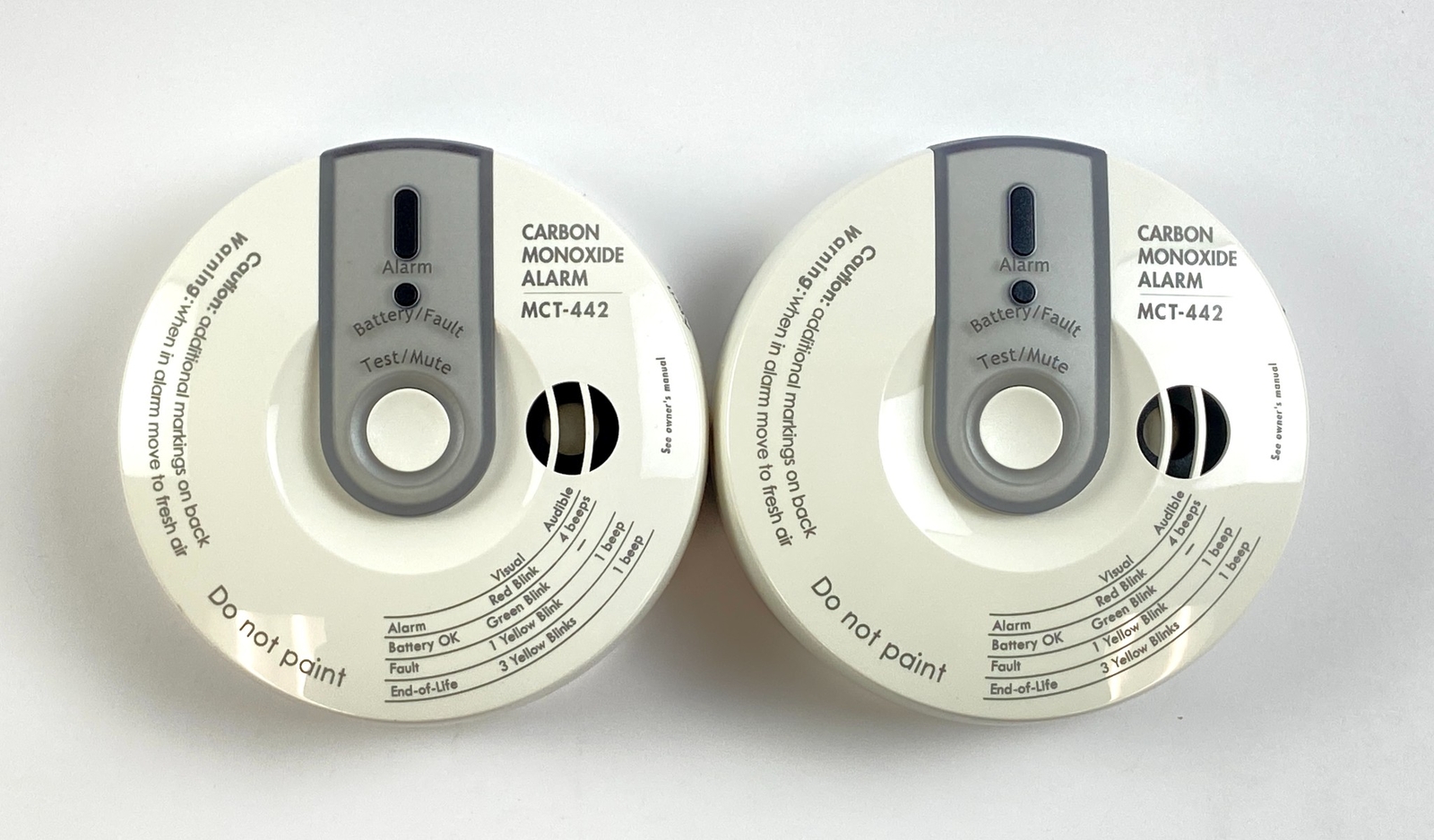 Visonic MCT-442 N SMA Wireless CO Gas Detector Supervised Indoor Alarm 2-Pack