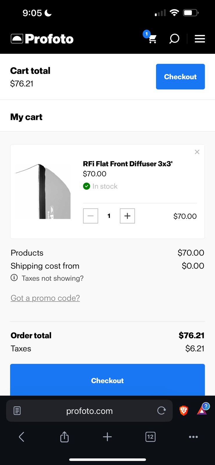 Profoto Softbox RFI Front Flat Diffuser 3x3