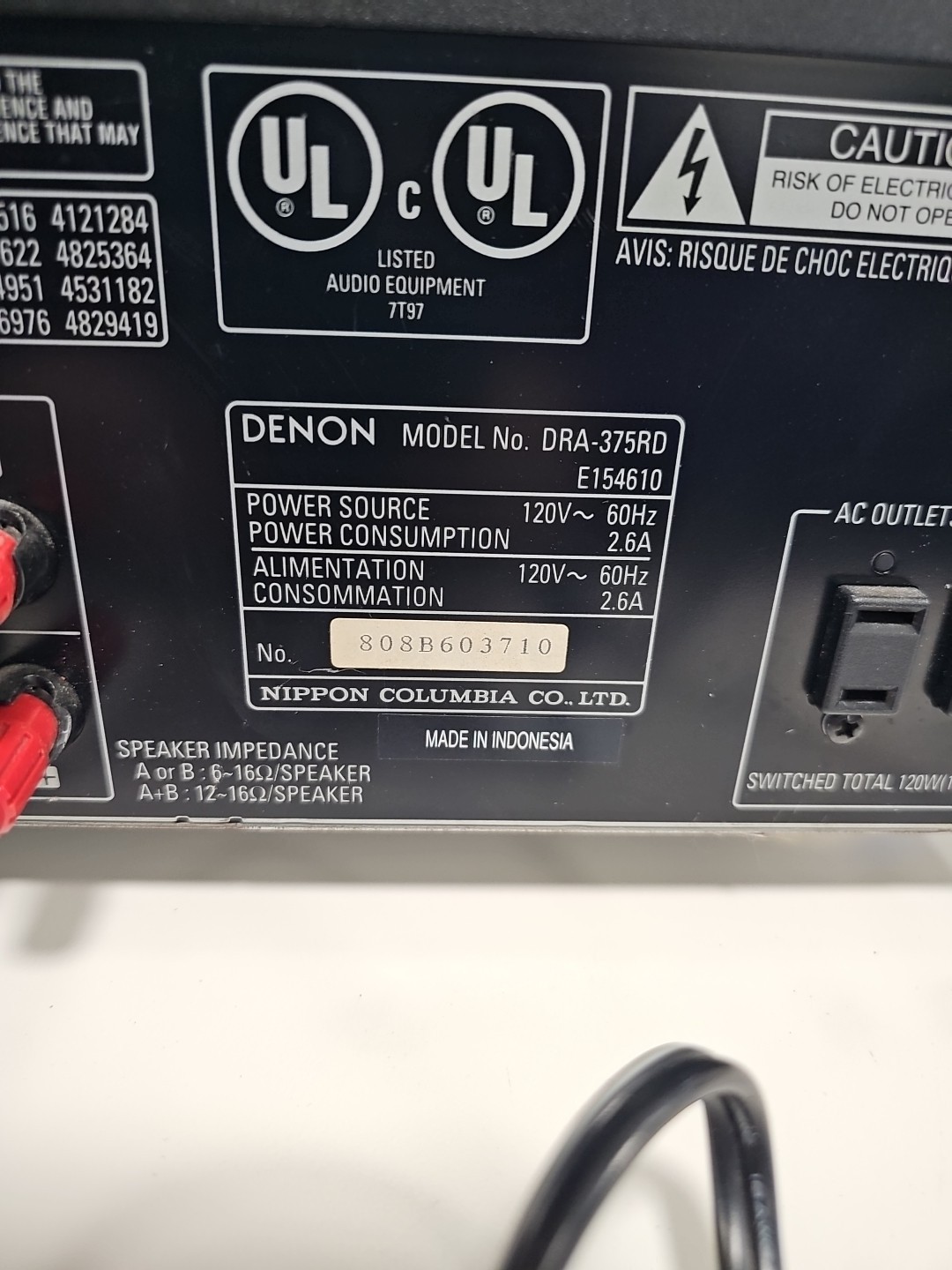 Denon DRA-375RD Stereo Receiver