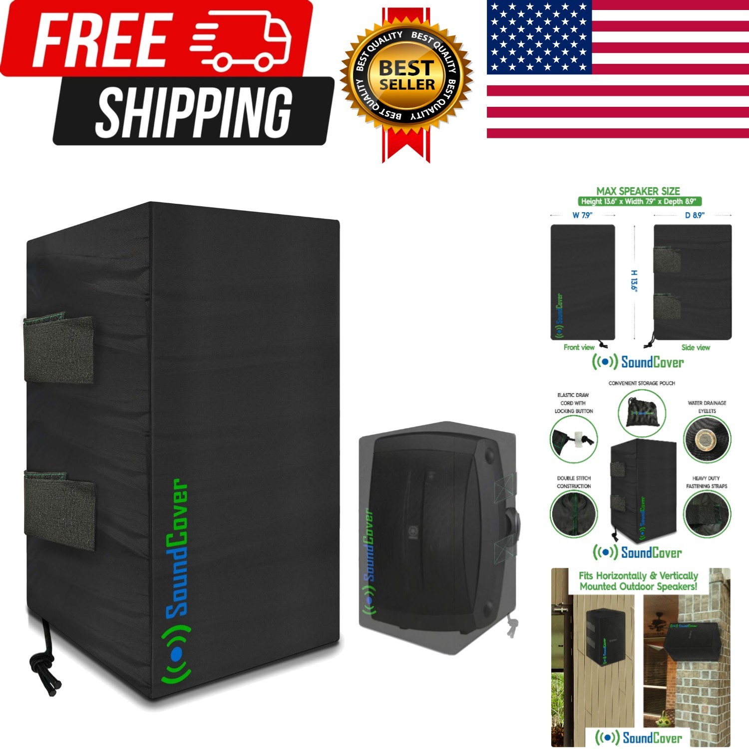 The  Light Outdoor Speaker Covers for C-Bracket Mounted Speakers –  210T Poly...