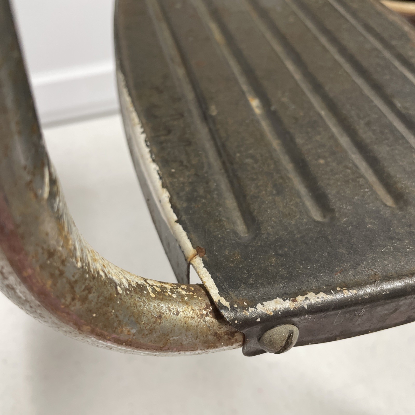 Griswold Two Step Stool Vintage Rusty Primitive Missing Nonskid Rubber ￼