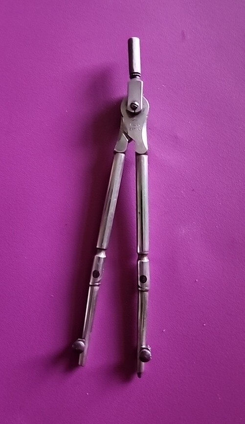 Vintage WEBER SPHINX Drafting Tool Compass Weber 5.5 inches Silver Color See Pic