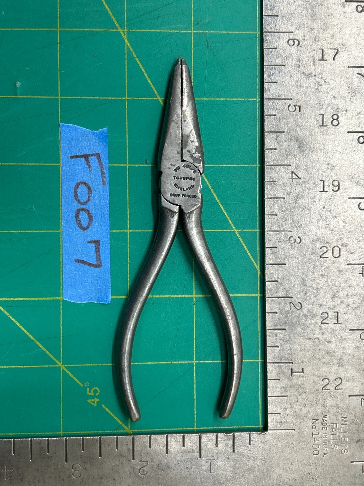 Vintage Topspec SW-401-5 Drop Forged Needle Nose Pliers Tool - Made in England