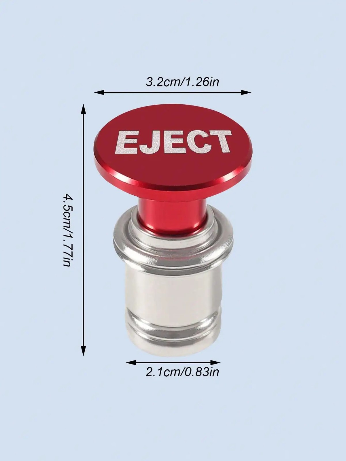 Universal 12V Car Pop Up Cigarette Lighter Socket Aluminium Alloy Eject Button