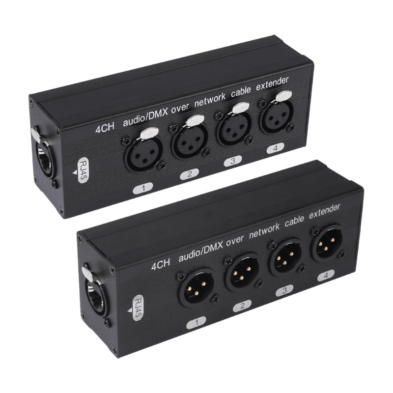 4 Channel XLR Extender Over RJ45 Ethernet Cable for Sound Signal Transmission