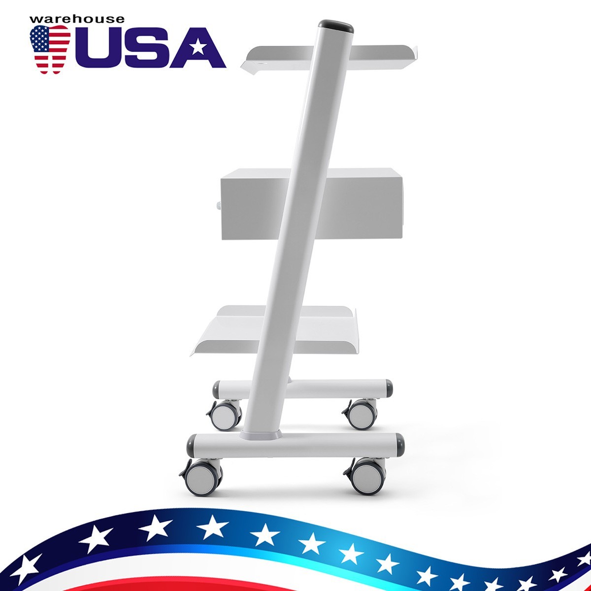 Dental Lab Mobile Rolling Trolley Cart Storage Cabinet 3 Layers with Drawer