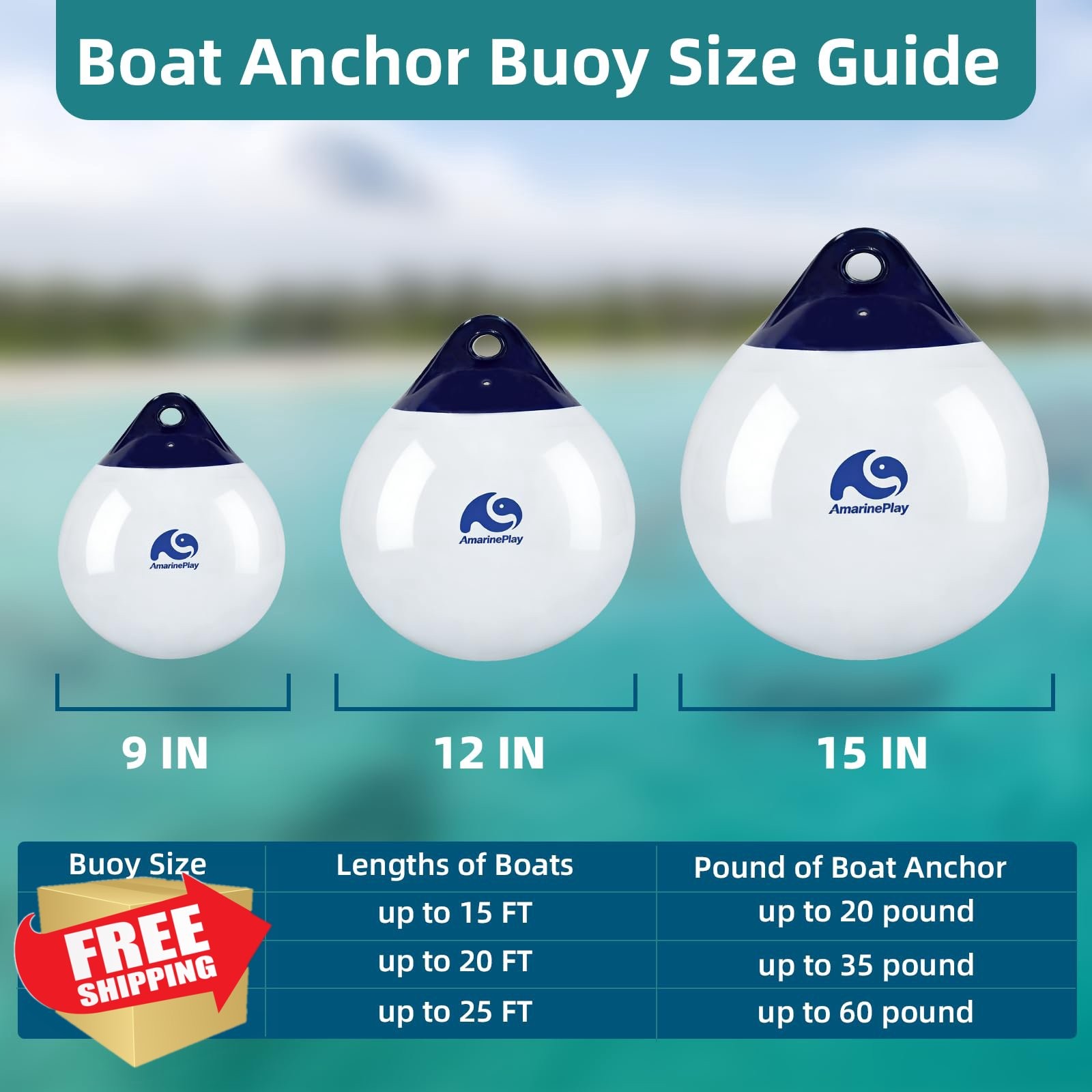 Boat Fenders 9-15 Inch Ball Mooring Buoy Bumper Fender Docking