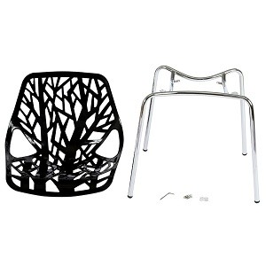 Modern Dining Chairs Set Plastic Saping Birch Chairs Stackable Chairs Set for