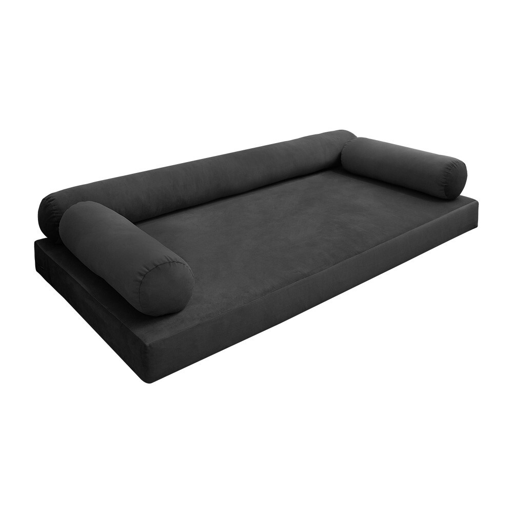 Model V6 Twin-XL Velvet Knife Edge Daybed Mattress Pillow Complete Set AD350