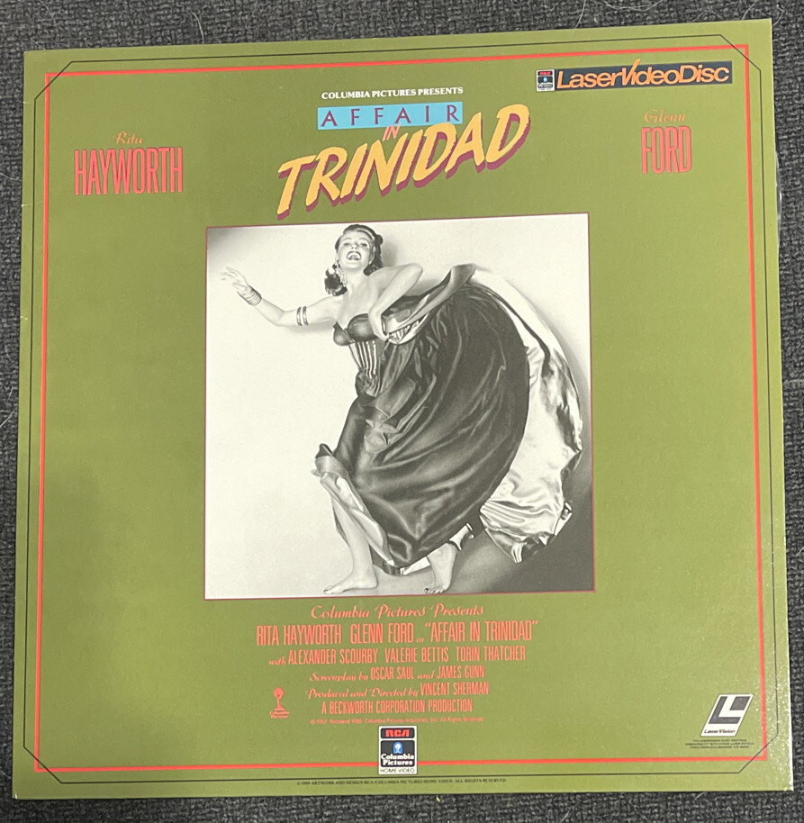 LASERDISC AFFAIR IN TRINIDAD RITA HAYWORTH GLENN FORD COLUMBIA PICTURES