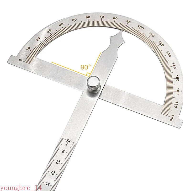0-15mm 180 Degree Adjustable Protractor Round Head Caliper Measuring Ruler