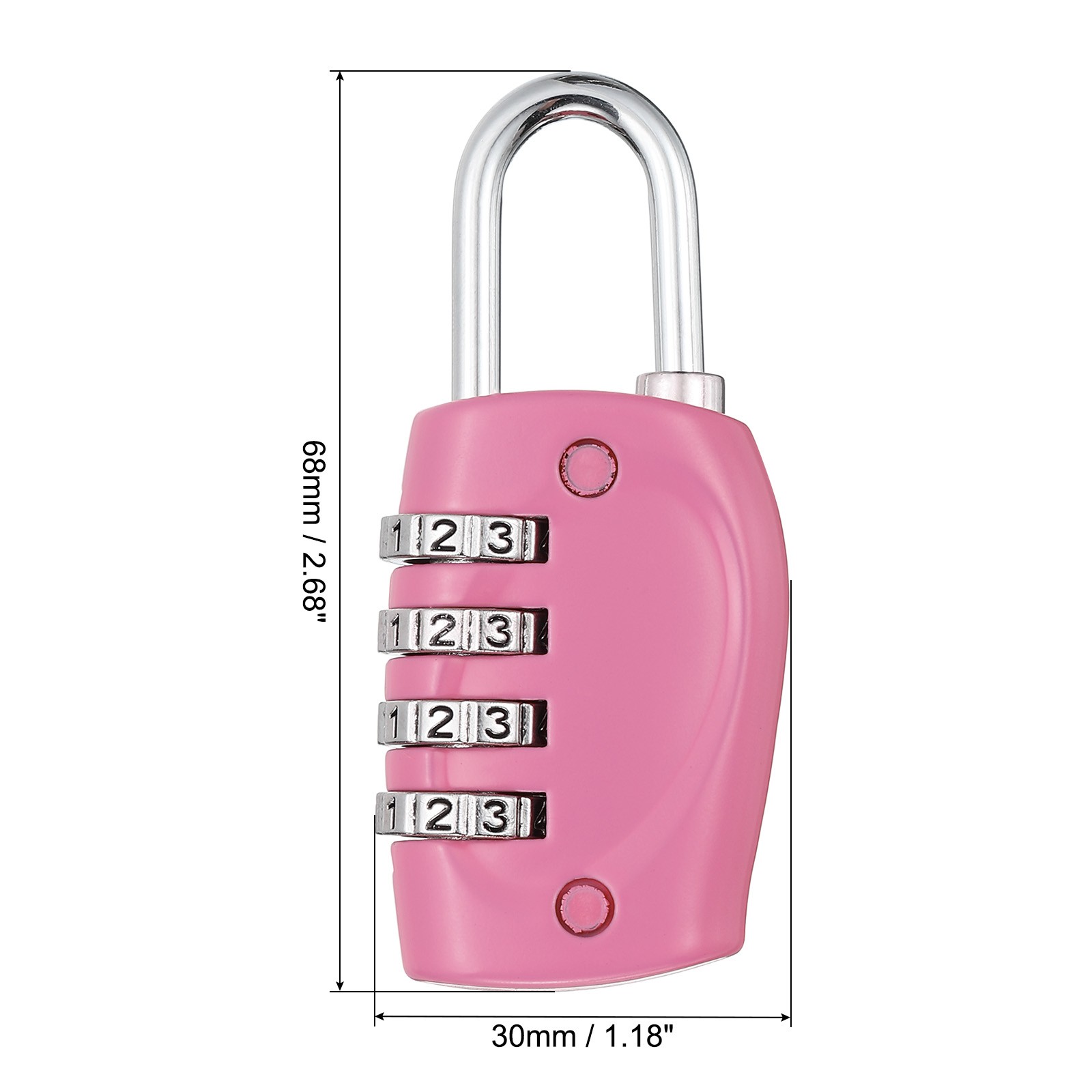 Combination Lock, 4 Digit Outdoor Padlock Waterproof Locker Lock, Pink