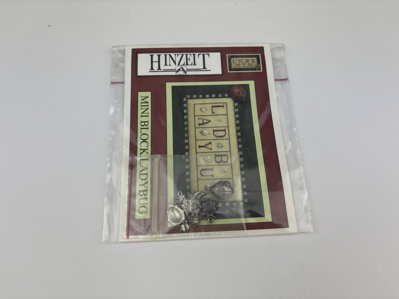 HINZEIT Charmed Ladybug Mini Block Counted Cross Stitch Pattern With Charms 9S