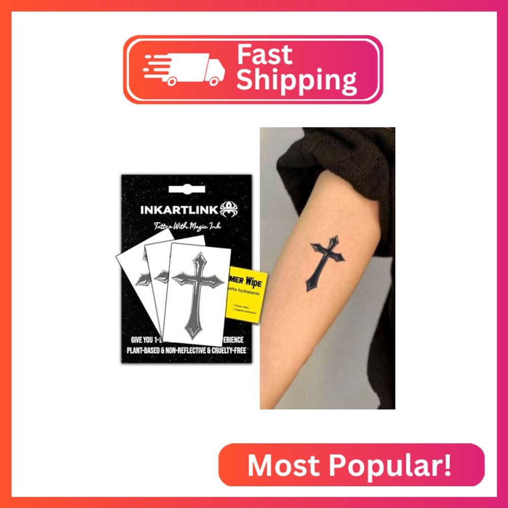 INKARTLINK Semi Permanent Tattoos, 3 Sheets of Small Temporary Tattoos, Adult Ar
