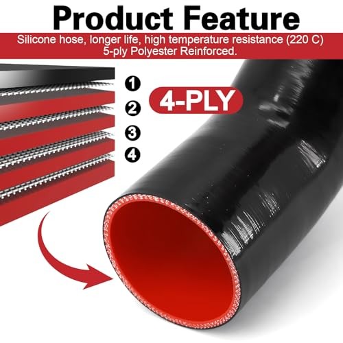 High Performance 4-Ply Reinforced 45 Degree ID 3 Inch Elbow Silicone ID3"