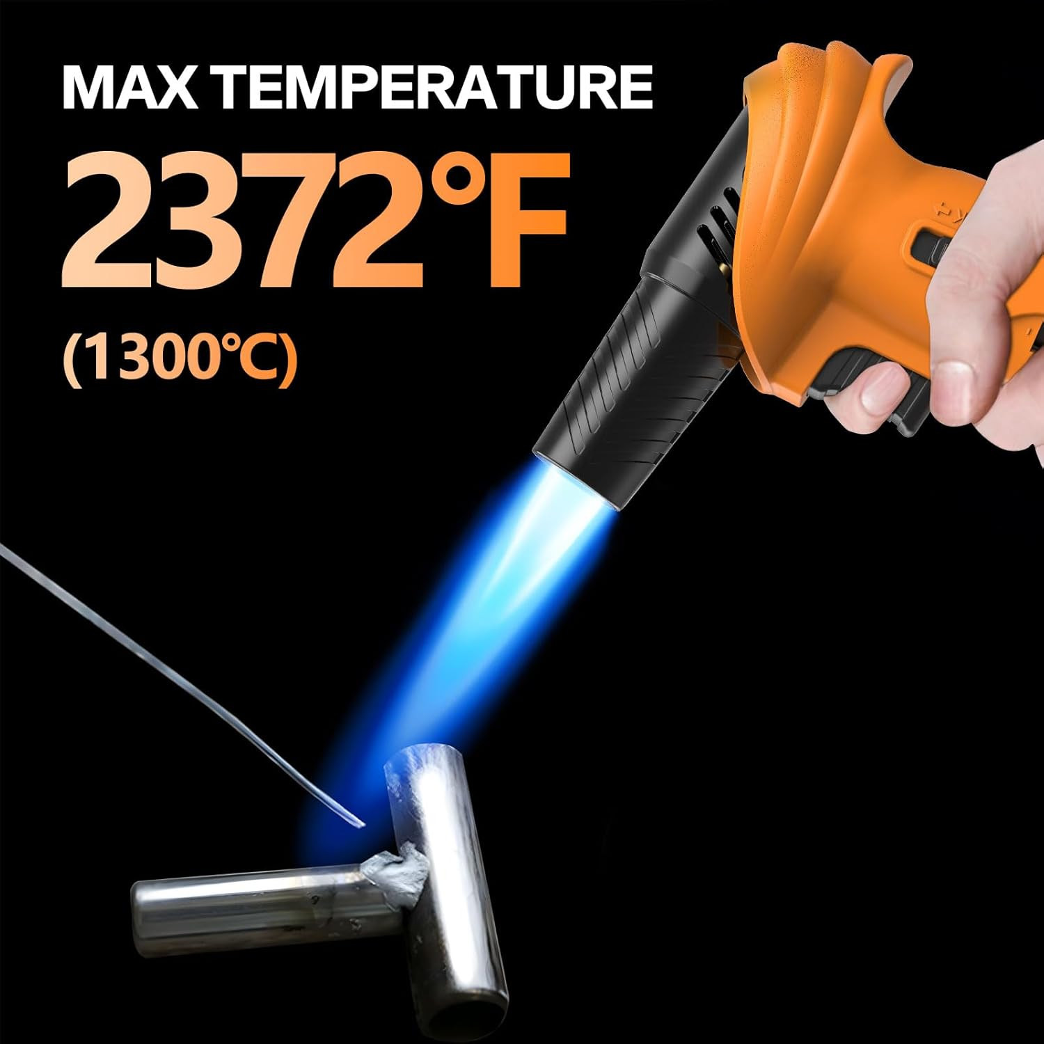 Butane Torch Lighter, 0-90°Rotating Angle Butane Lighter, Refillable Kitchen Tor