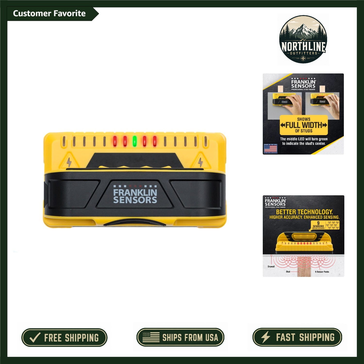 X990 9-Sensor Stud Finder with Live Wire Detection - Ultimate Accuracy Awaits