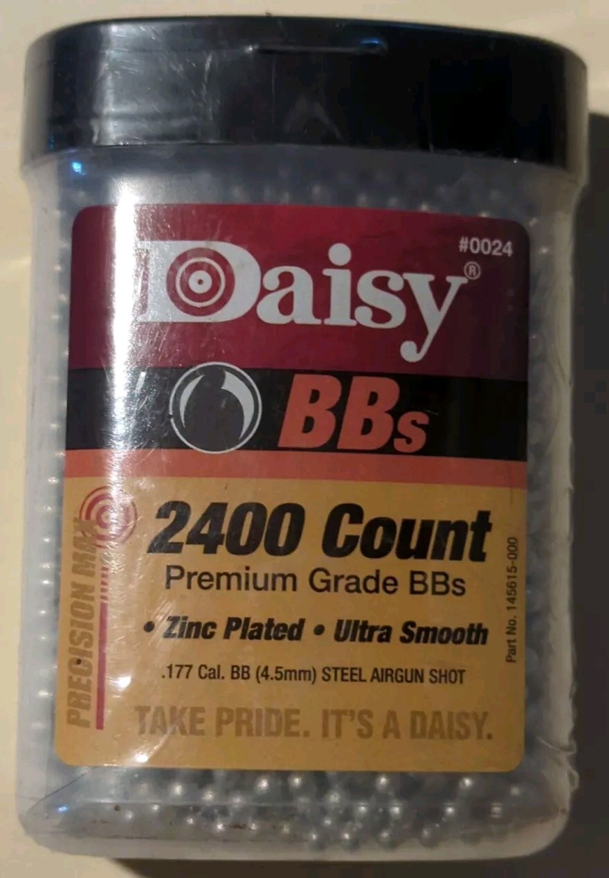 Daisy Outdoor Products Premium Grade BB'S 2400 CT Zinc Plated #0024 SEALED fr/sh