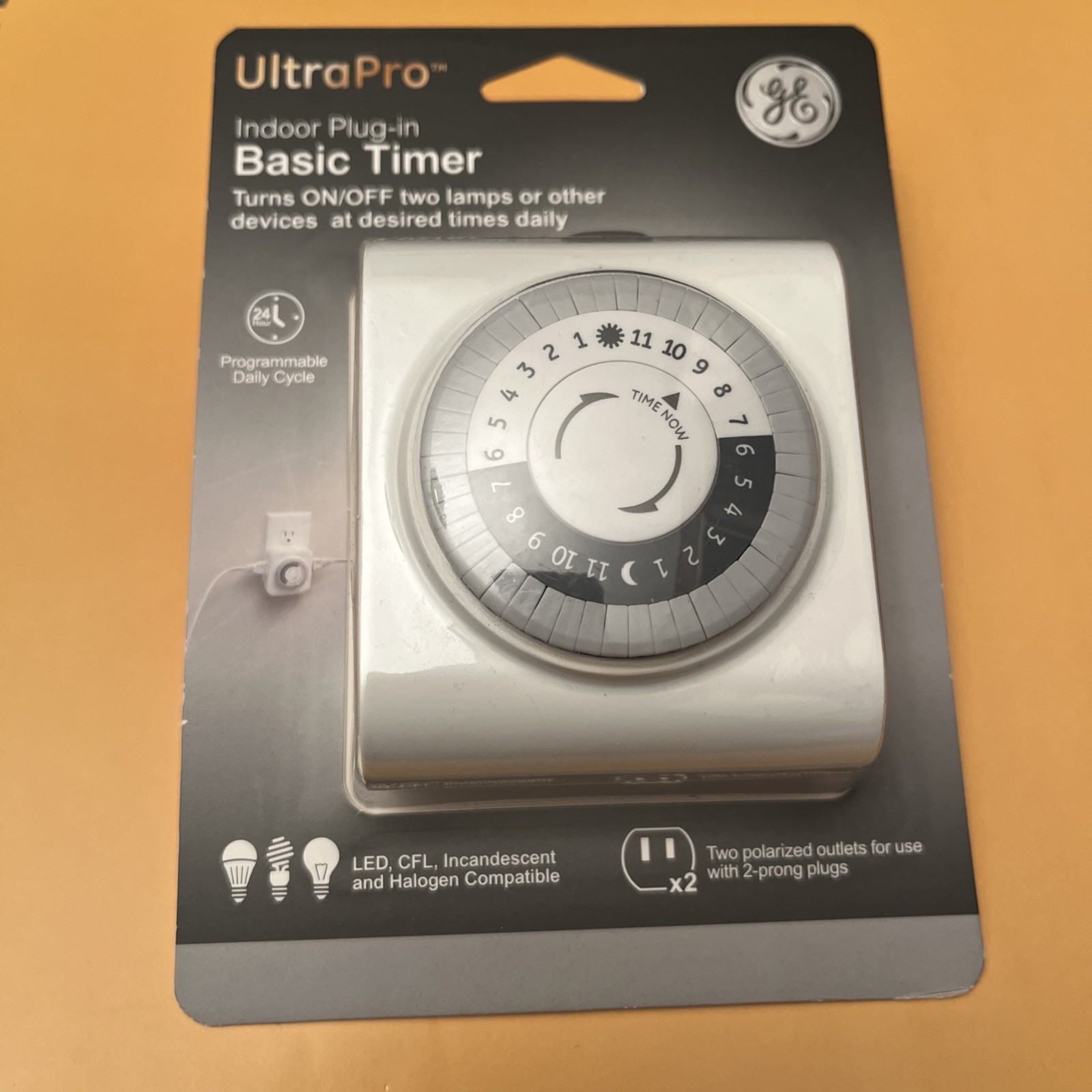 GE Ultrapro Indoor Plug-in Basic Timer Lighting Control Switch Brand New