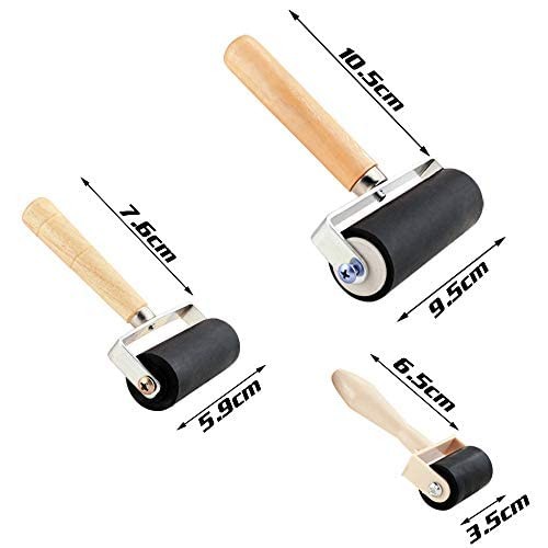 Rubber Roller with 3 Size for Crafting Brayer Rollers Printmaking Tools