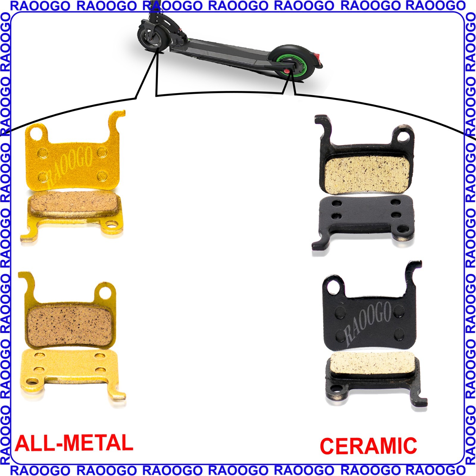 2 pair Brake Pad for Electric Scooter fit ZT3 & OX & Emove Cruiser