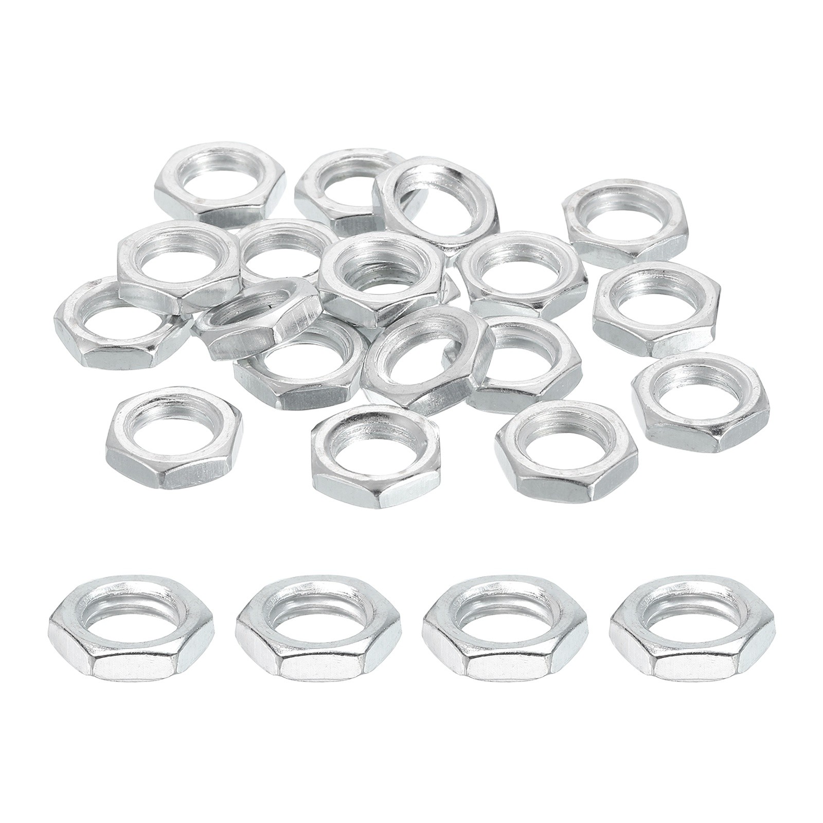 M10x1.5x4mm Steel Hex Nuts, 25Pcs Metal Screw Nuts Fasteners, 14mm Width