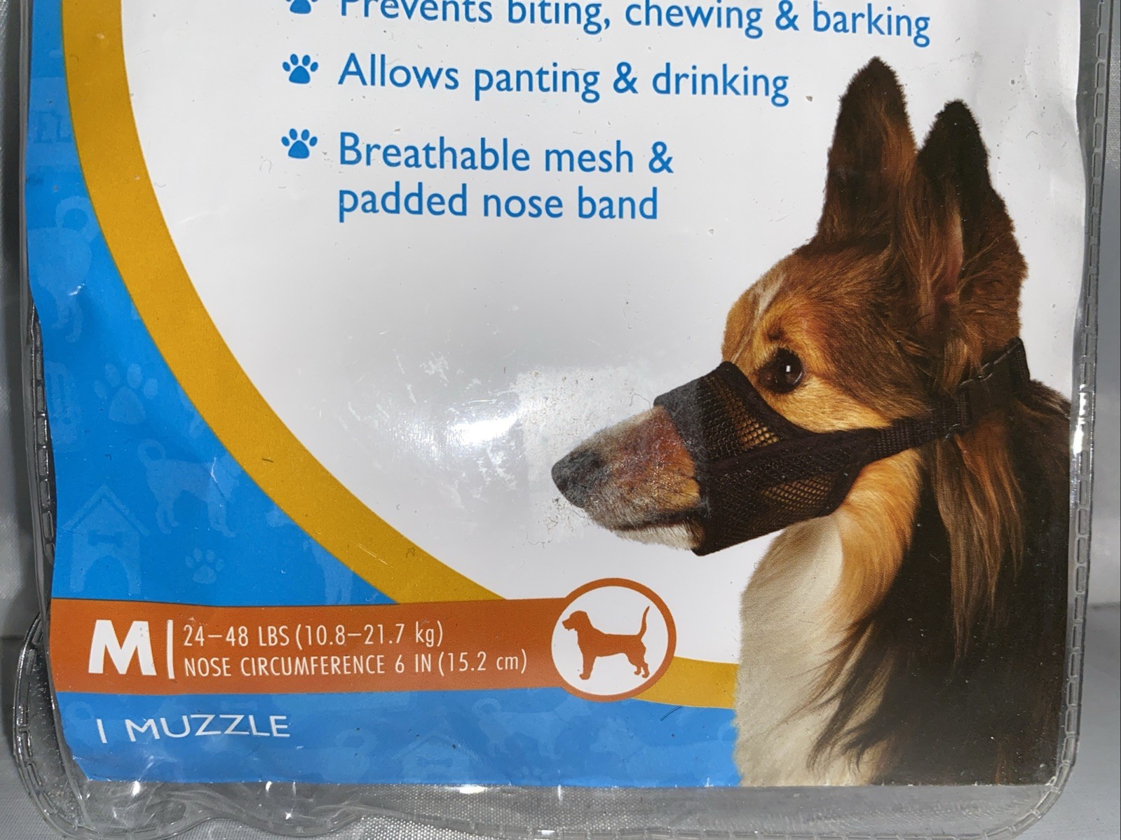 GRREAT Choice Adjustable SIZE MEDIUM MESH DOG MUZZLE Prevents Biting, Chewing