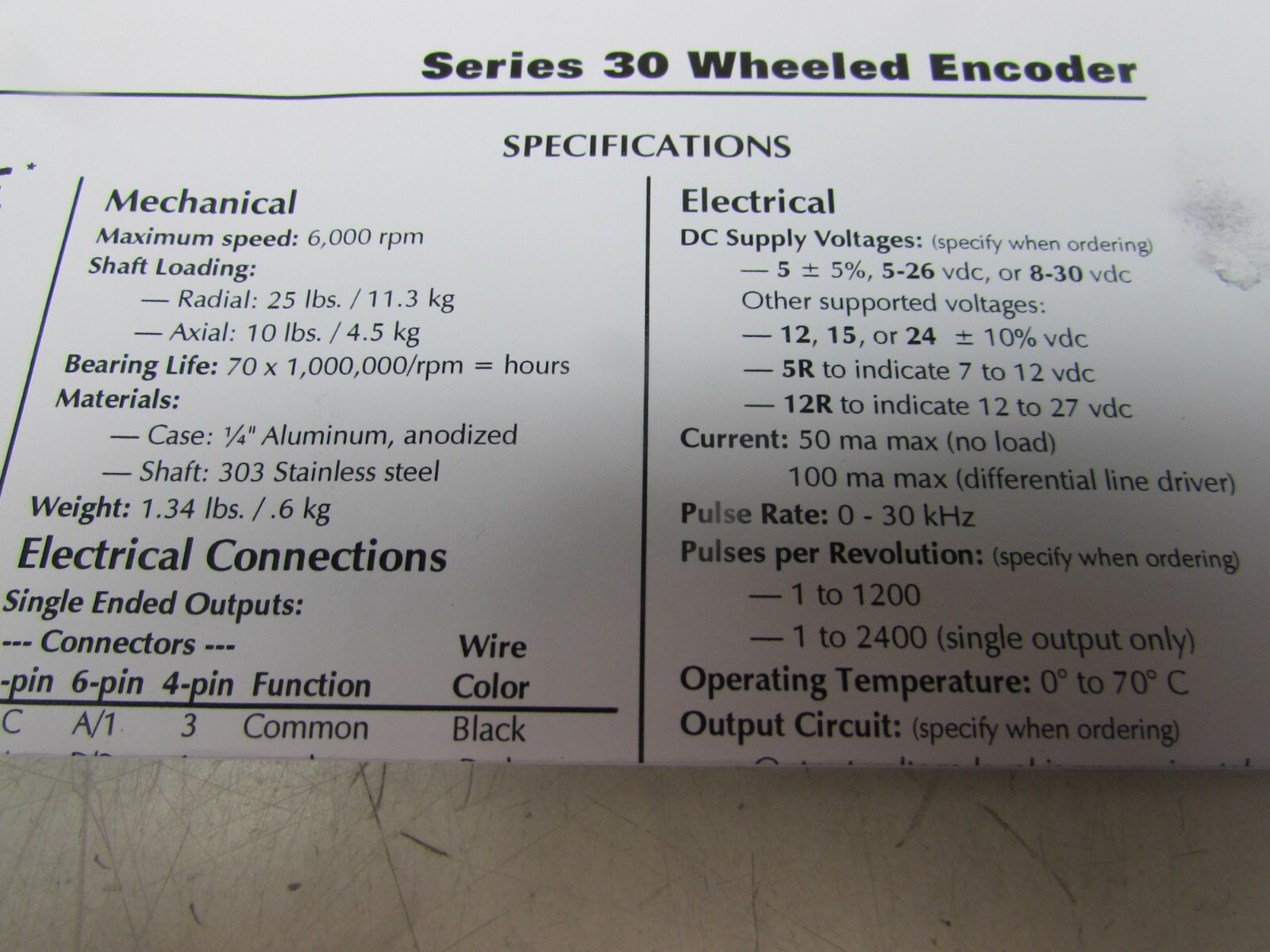 PHOTOCRAFT TRI-TRONICS RH-12AJ/15P-MW1-0 , WHEELED ENCODER, NIB! MAKE OFFER!