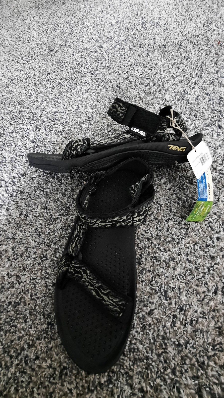 Tevo Hurricane 3 Black And Green Sport/ Water Sandals Men's 9