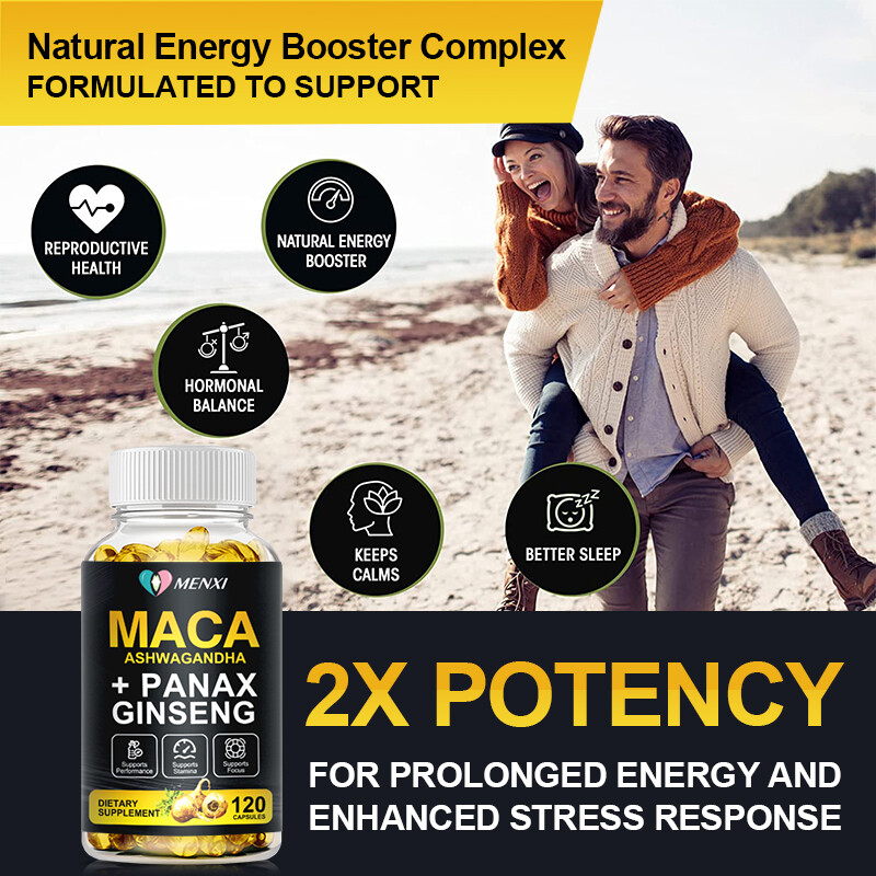 Organic Maca Root Capsules | 360 Pills | Peruvian Maca Extract for Men & Women