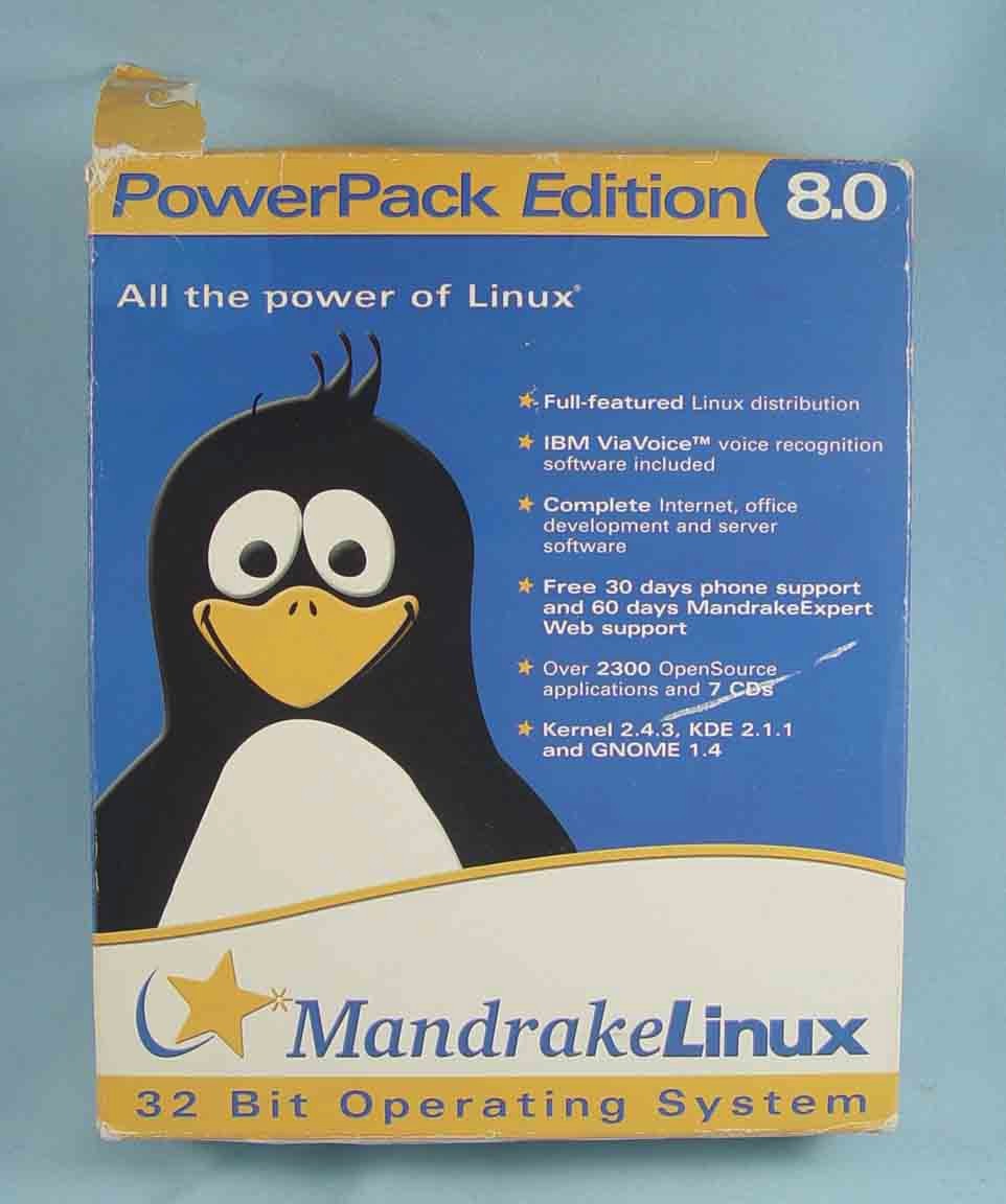 Linux Mandrake 8.0 PowerPack Edition SEALED NIB 2001 Vintage Computer Software