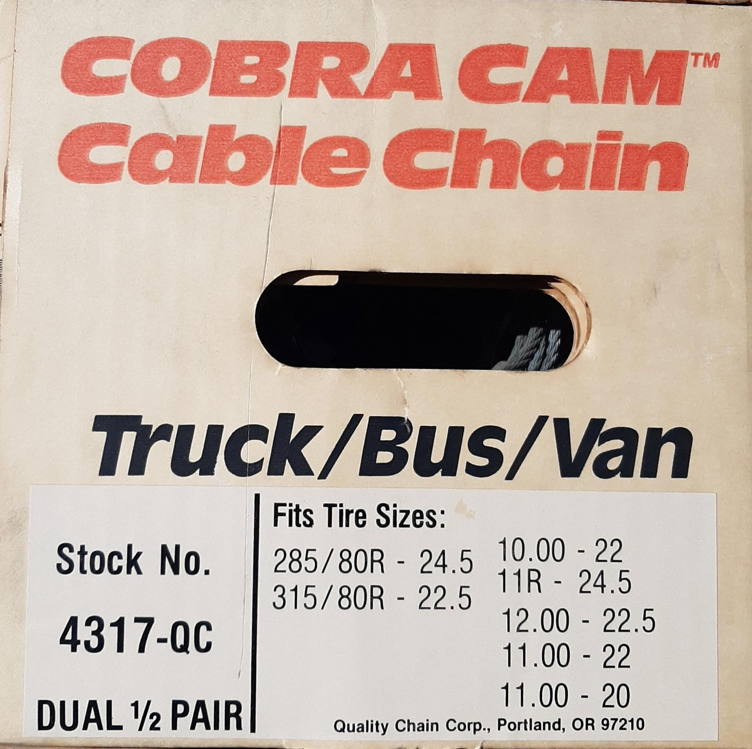 CABLE CHAIN DUAL TIRE