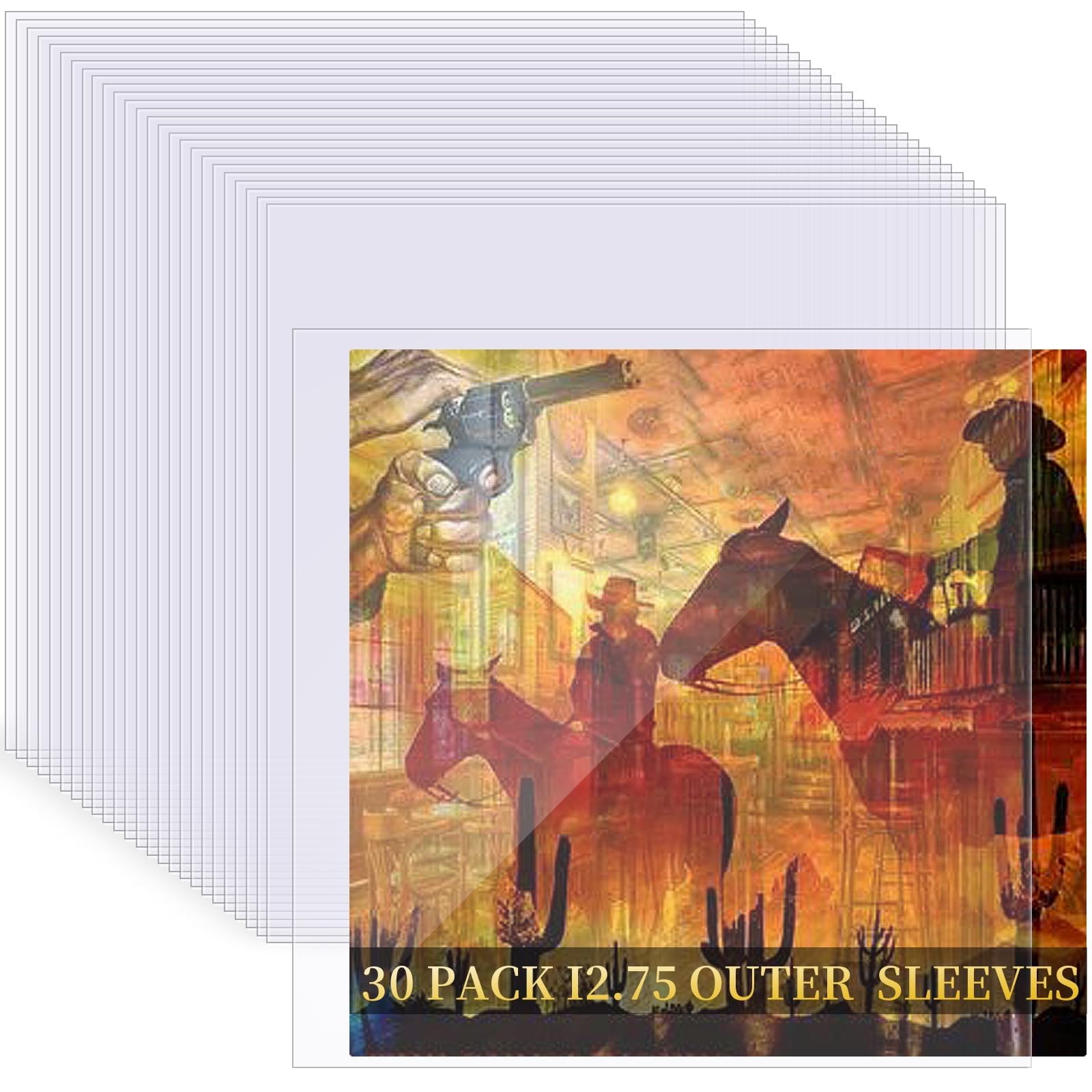 30 Pack 12.75" Vinyl Record Sleeves 4 Mil Clear Plastic LP Album Protector