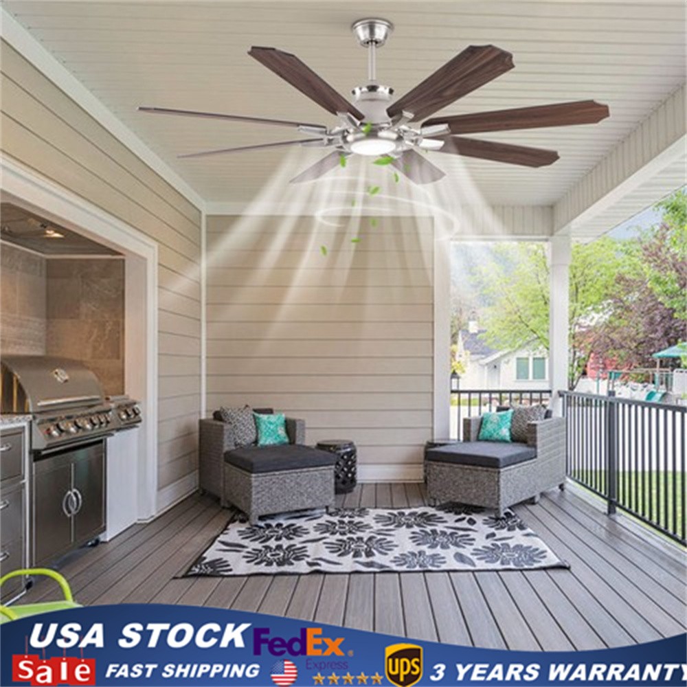60in Ceiling Fan W/ Light and Remote Modern Led Smart Ceiling Lamp Chandeliers