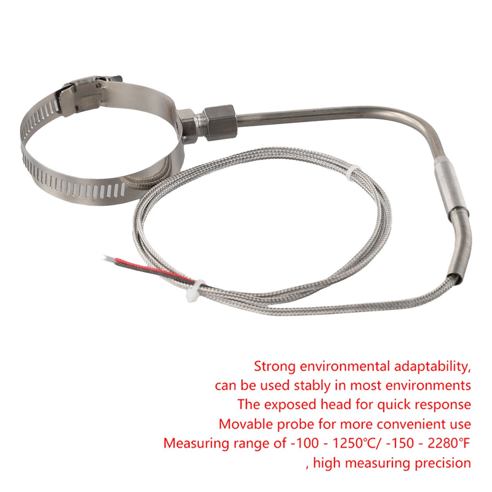 Exposed Type K-type Temperature Sensor Probe Stainless Steel With 3.3Ft 1M