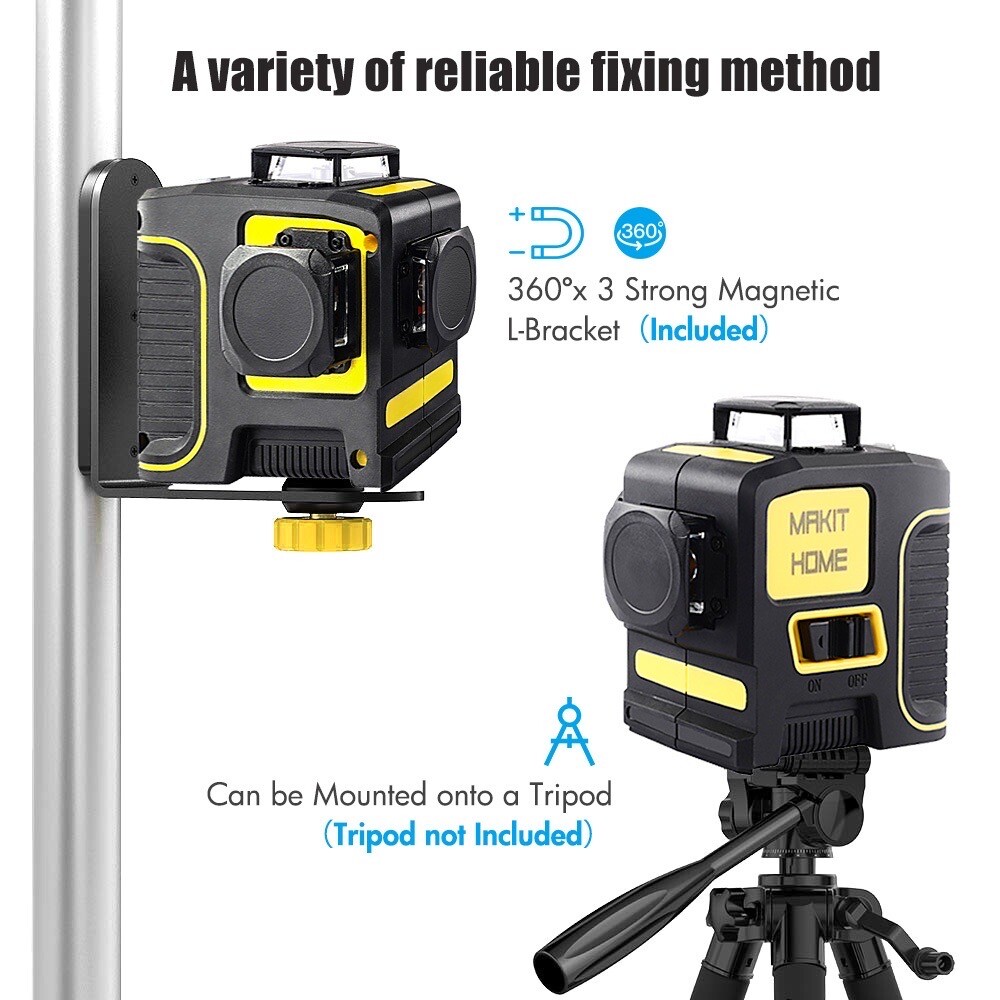 New Rechargeable Self Leveling laser level 360 Rotary green12 Lines3D Cross Line