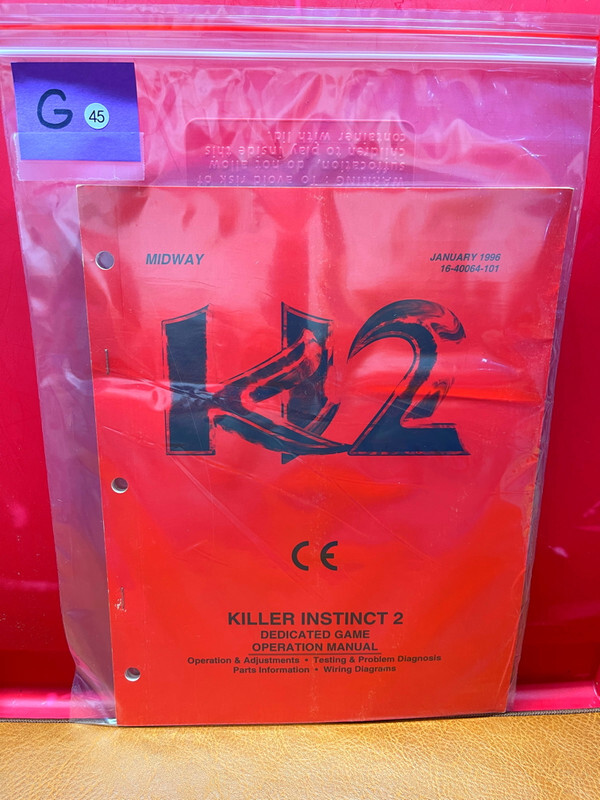 Killer Instinct 2 ORIGINAL Arcade Game Operation/Service Manual  Midway G45