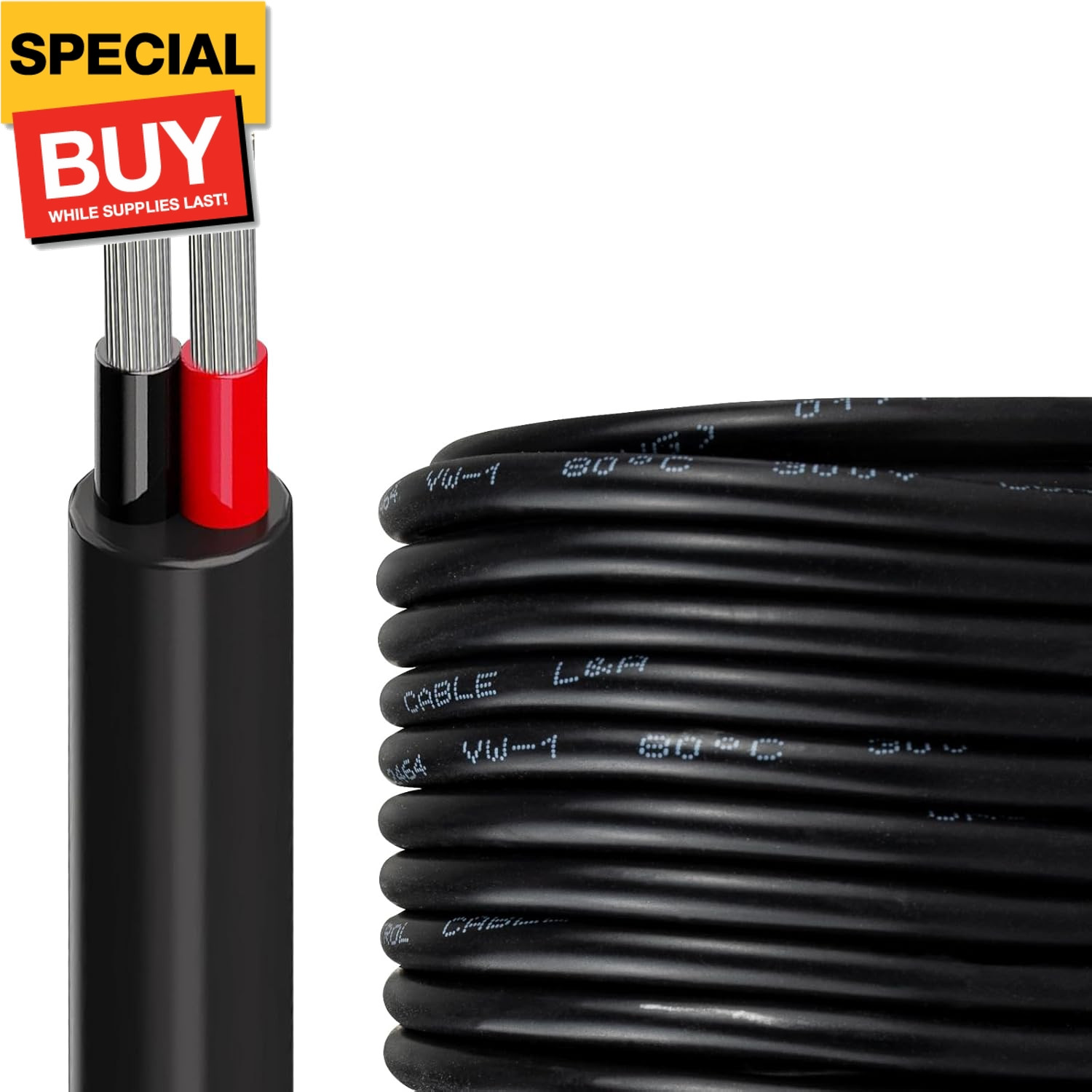 24 Gauge 2 Conductor Electrical Wire 32.8 FT UL2464 Core Cable 24 AWG Electrical